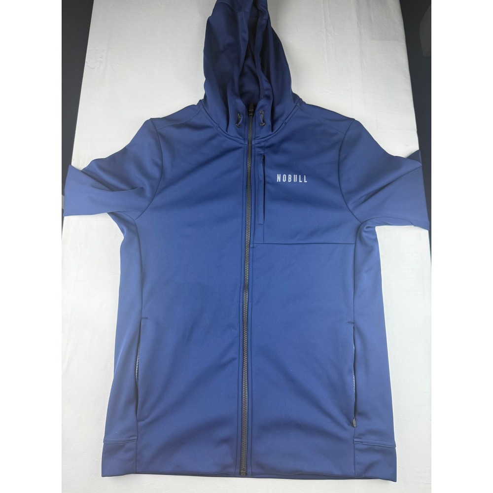 NOBULL Full Zip Hoodie Size M Blue Performance Training Jacket Athletic Men